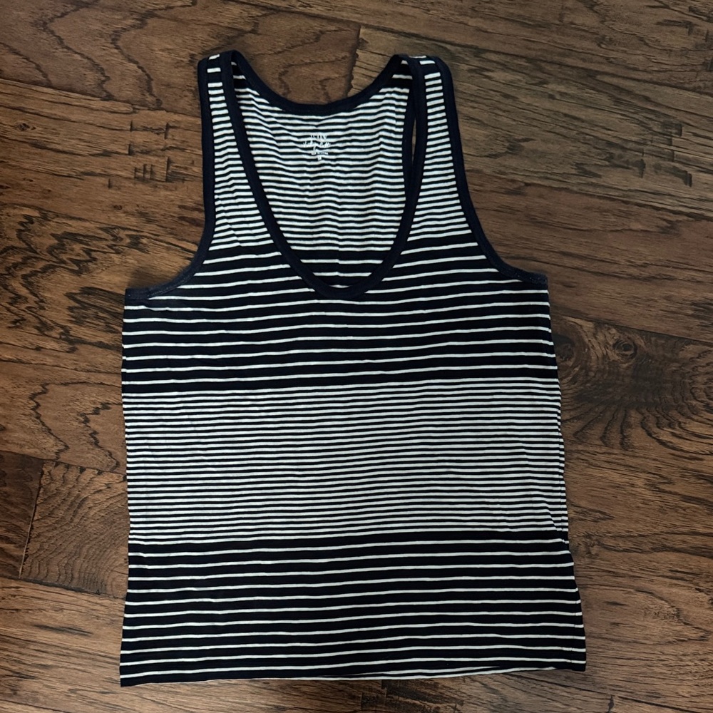 J. Crew Navy and White Striped Top